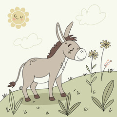 donkey and flowers