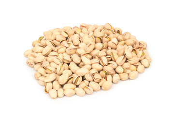 Pistachios pile isolated on white background