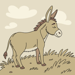 illustration of a donkey