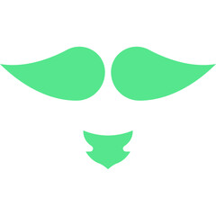 Beard and Moustache I icon single vector illustration