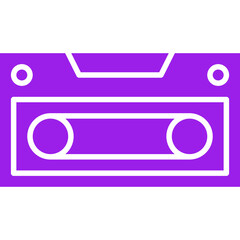 Obraz premium Casette icon single vector illustration