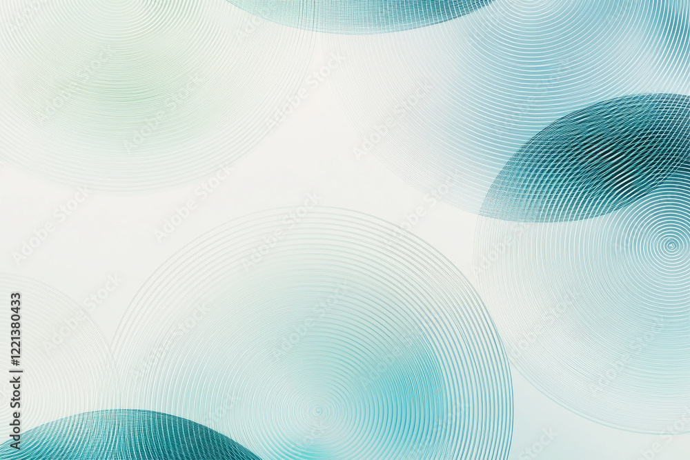 Poster modern minimalist pattern of overlapping circles in pastel tones on a clean background evokes tranqu