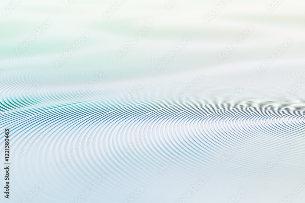 Poster modern minimalist pattern featuring overlapping line circles in soft pastel colors on a clean white 