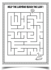Maze puzzle worksheet for kids