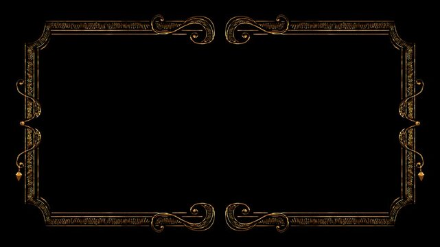 Gold frame in the style of an old silent film.Space for your text	