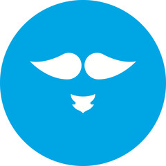 Beard and Moustache I icon single vector illustration