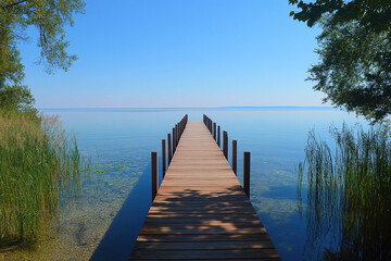 Naklejka premium pier on the lake
