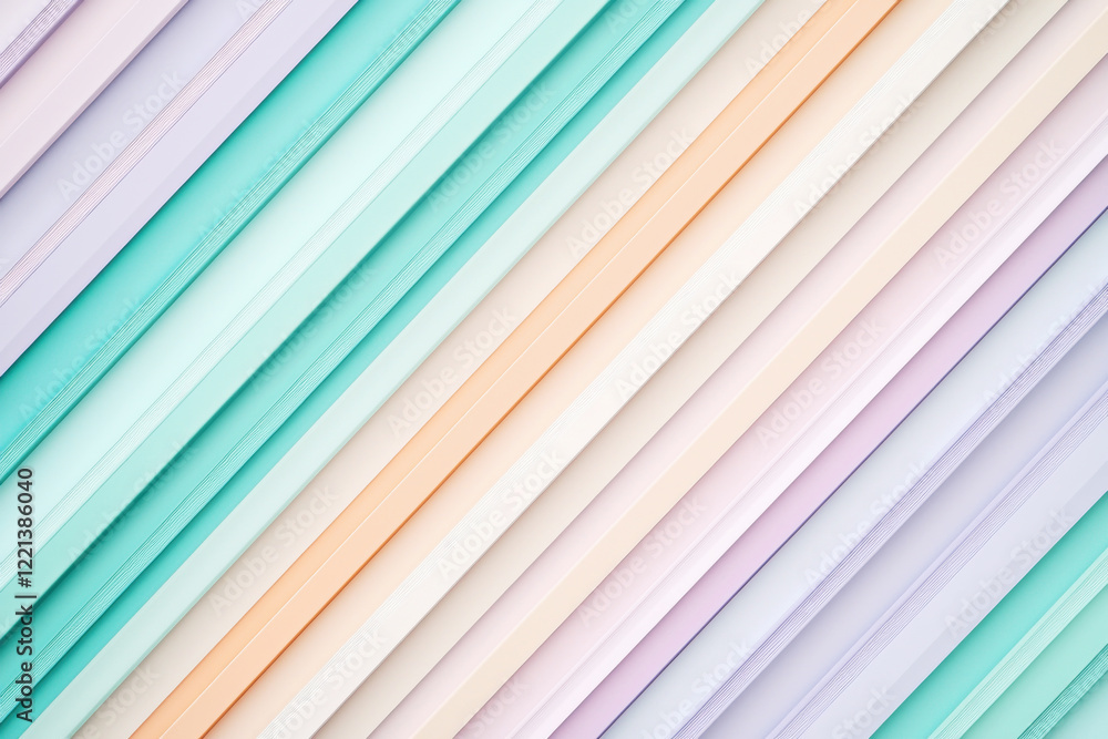 Poster modern diagonal striped pattern showcasing a gradient of pastel colors on a white background with a 