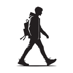 Silhouette of a walking person for modern vector styles - walking person silhouette - walking person vector - walking person illustration - walk silhouette - walking vector
