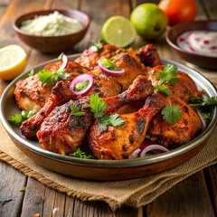 Fototapeta premium Athentic tandoori chicken indian cuisine