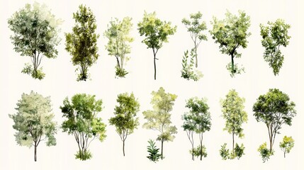 Obraz premium Green Tree Plants for Landscape Elevation and Background Environment Concept Design