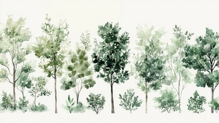 Obraz premium Green Tree Plants for Landscape Elevation and Background Environment Concept Design