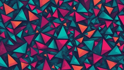 Colorful geometric triangle pattern background in vibrant hues for modern design and artistic projects