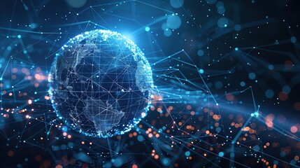 Fototapeta premium Global Network Connection Abstract