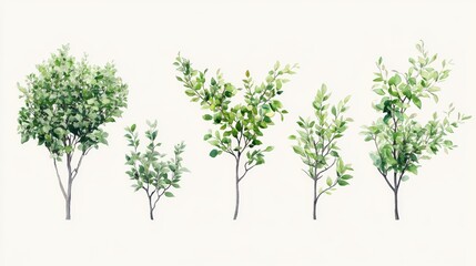 Obraz premium Green Tree Plants for Landscape Elevation and Background Environment Concept Design