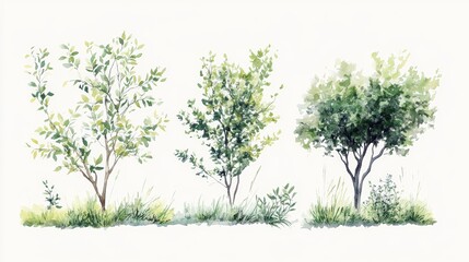 Obraz premium Green Tree Plants for Landscape Elevation and Background Environment Concept Design