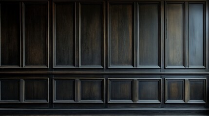 Dark Wooden Wall Paneling with Classic Design