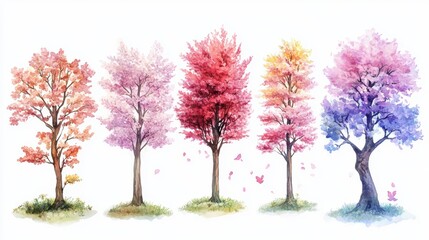 Obraz premium Spring Blossom Tree Blooming Plants for Landscape Elevation and Section - Eco-Environment Concept