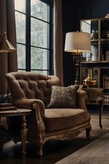 Large open concept living room with multiple expansive windows with view to garden landscaping comfortable furniture tv recliner electric fireplace hardwood floor white interior houseplant area rug