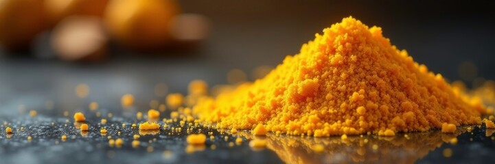 Glistening saffron glistens on a crisp surface, container, golden