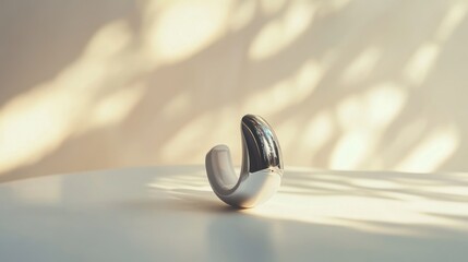 Sensual Silver Glimmer: A Modern Intimate Product in Soft Light