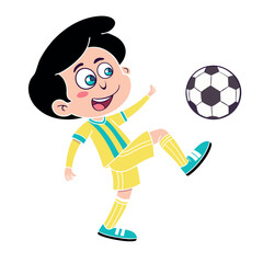 Boy playing football