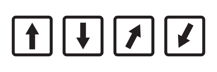 Up and down arrow icon in rounded corner. Upward and downward sign symbol