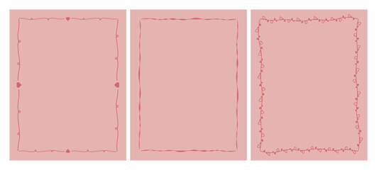 Ensemble de carte de saint valentin, déclaration d'amour, faire-part de mariage, vecteur