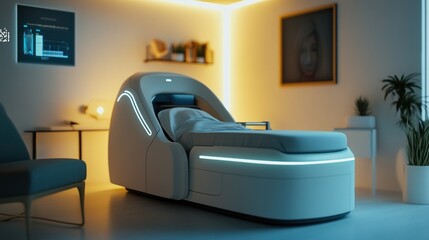 Fototapeta premium Futuristic Medical Bed: Advanced Healthcare Technology