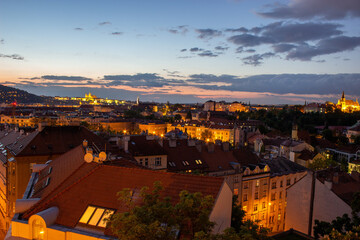 Obraz premium Evening view of the Czech city of Prague