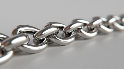 Obraz premium A close-up of a silver chain link, symbolizing connection and love for Valentine's Day.