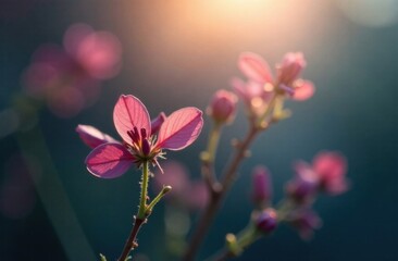 flowers in the field at sunrise