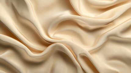 Obraz premium Draped creamy beige fabric. Luxurious texture and soft folds. Perfect for background or textile design.