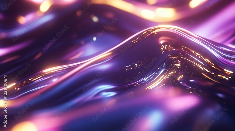Aufkleber abstract flowing waves with luminous highlights creates a mesmerizing visual effect
