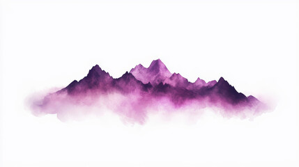 Obraz premium Dreamy watercolor interpretation of mountain range in purple hues