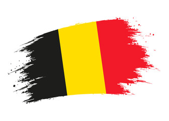 Belgium flag png. Isolated grunge brush stroke flag of Belgium illustration transparent png
