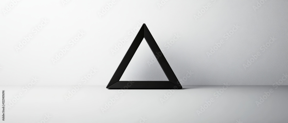 Aufkleber bold black triangular shape stands prominently against minimalistic background, creating striking vi
