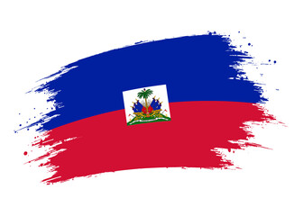 Haiti flag png. Isolated grunge brush stroke flag of Haiti illustration transparent png