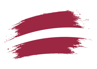 Latvia flag png. Isolated grunge brush stroke flag of Latvia illustration transparent png