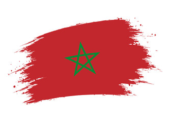 Morocco flag png. Isolated grunge brush stroke flag of Morocco illustration transparent png