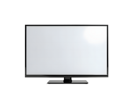 Blank Modern Flat Screen TV Mockup with Transparent Background
