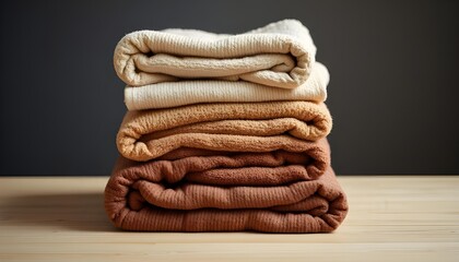 stack of towels on table