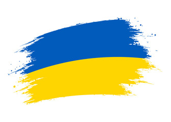 Ukraine flag png. Isolated grunge brush stroke flag of Ukraine illustration transparent png