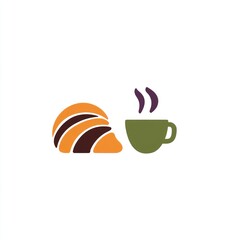 Simple pastry and coffee icon graphic