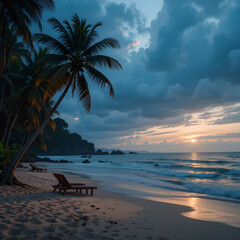 Obraz premium sunset on the beach