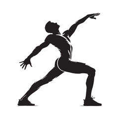 Flexible individual in a stretching position for fitness - stretching person silhouette - stretching person vector - stretching person illustration - stretch silhouette - stretching vector
