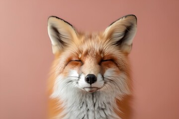 Fototapeta premium A close up of a fox with its eyes closed