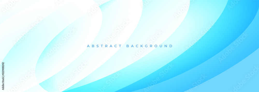 Aufkleber light blue abstract modern wide background with circle shapes. vector illustration