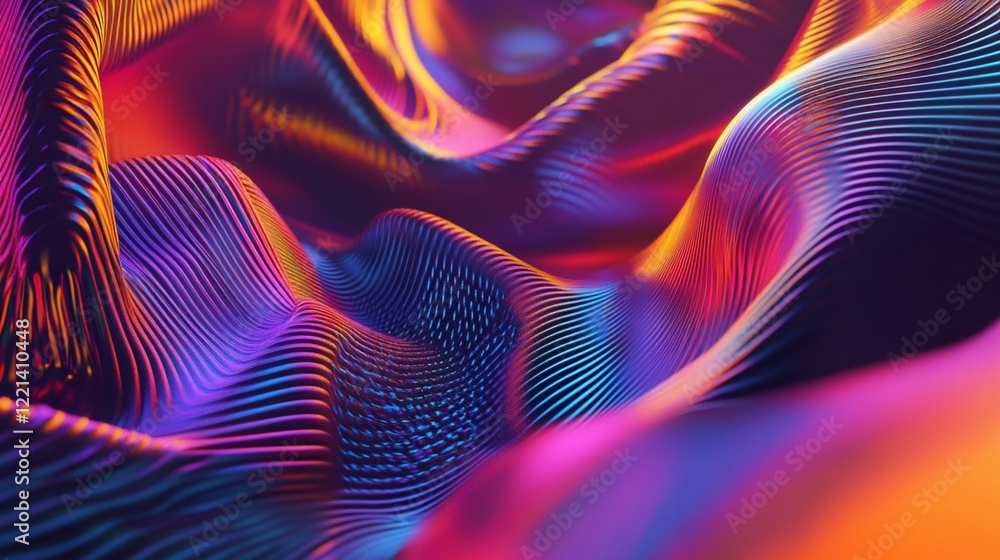 Aufkleber abstract flowing waves with vibrant colors create a dynamic and futuristic texture