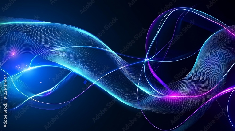 Poster abstract neon dynamic beams wallpaper with glowing lines creating a flowing pattern